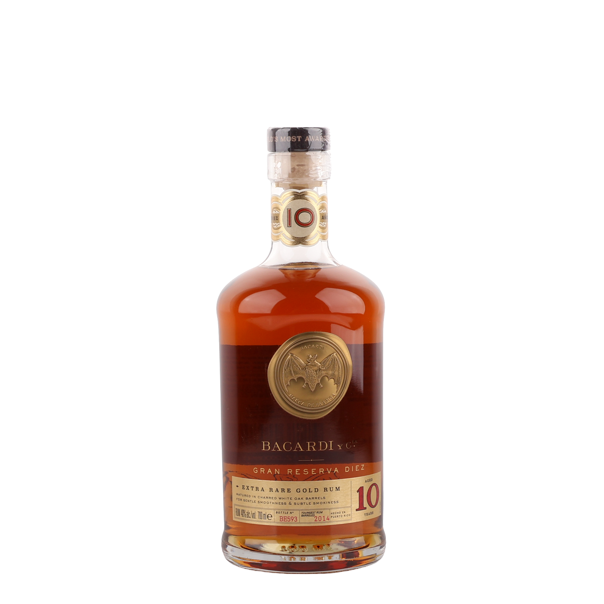 Bacardi Reserva Diez 10 års Rom - 40%